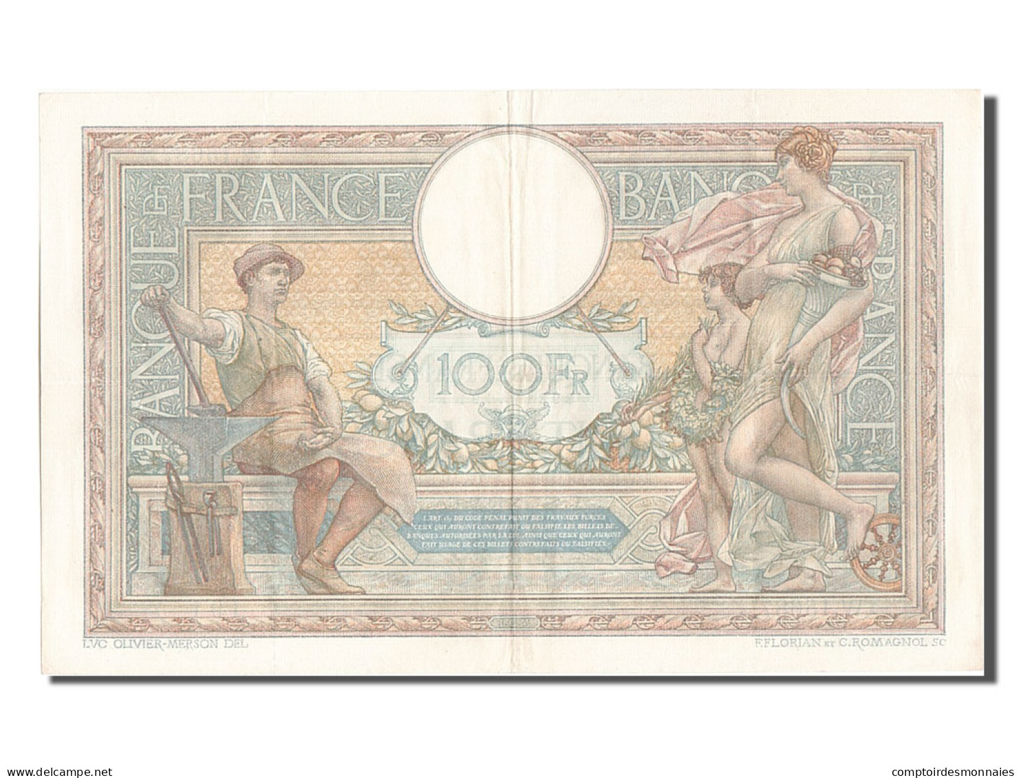 Billet, France, 100 Francs, 100 F 1908-1939 ''Luc Olivier Merson'', 1926 - 100 F 1908-1939 ''Luc Olivier Merson''