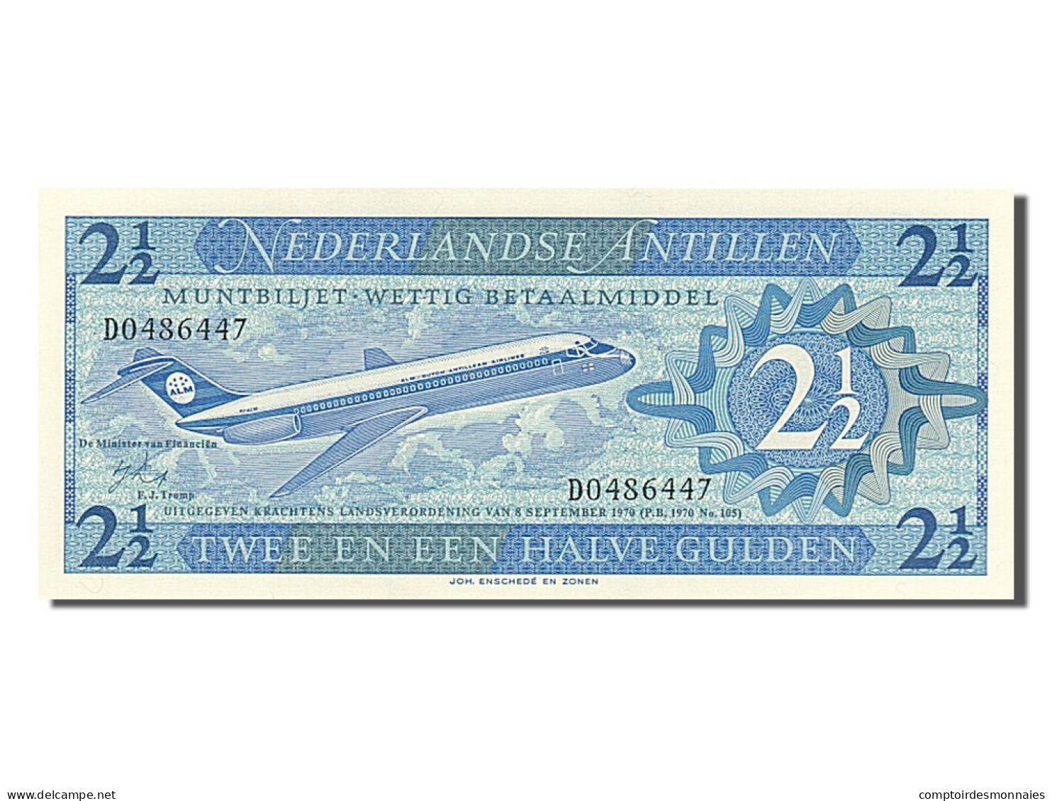 Billet, Netherlands Antilles, 2 1/2 Gulden, 1970, 1970-09-08, NEUF - Aruba (1986-...)