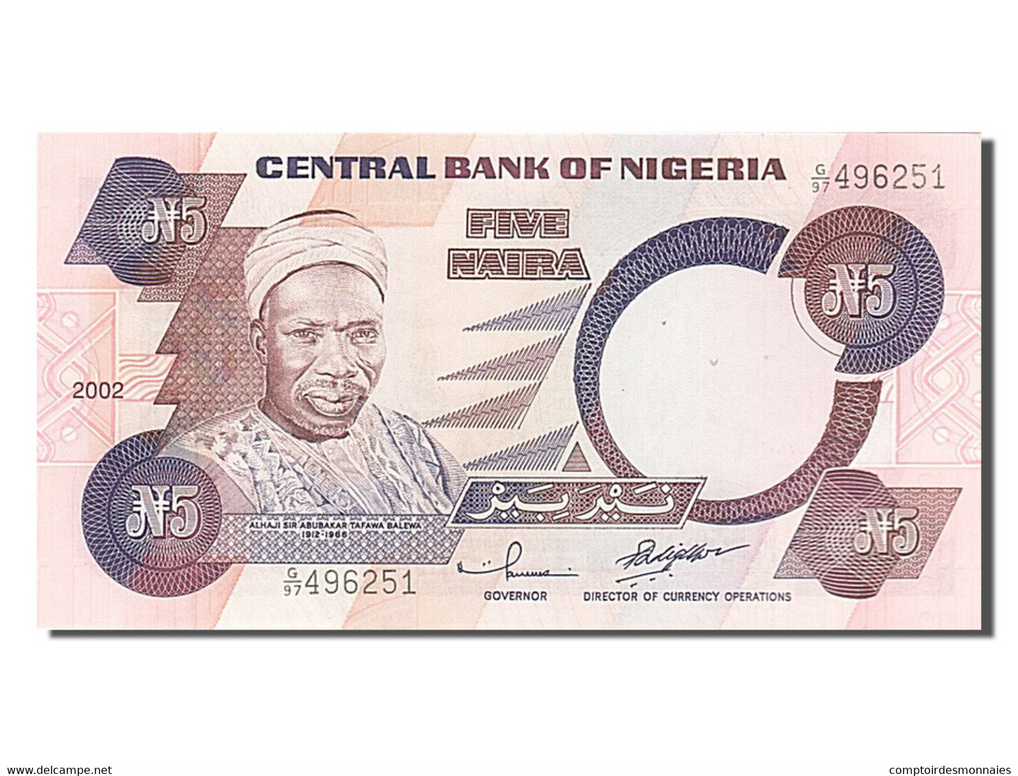 Billet, Nigéria, 5 Naira, 2002, NEUF - Nigeria