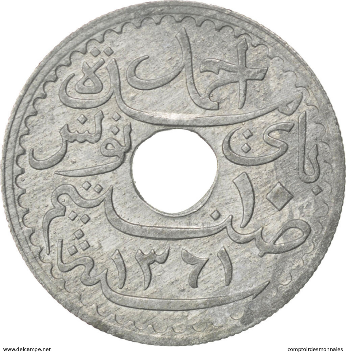 Monnaie, Tunisie, Ahmad Pasha Bey, 10 Centimes, 1942, Paris, SPL, Zinc, KM:267 - Tunesië