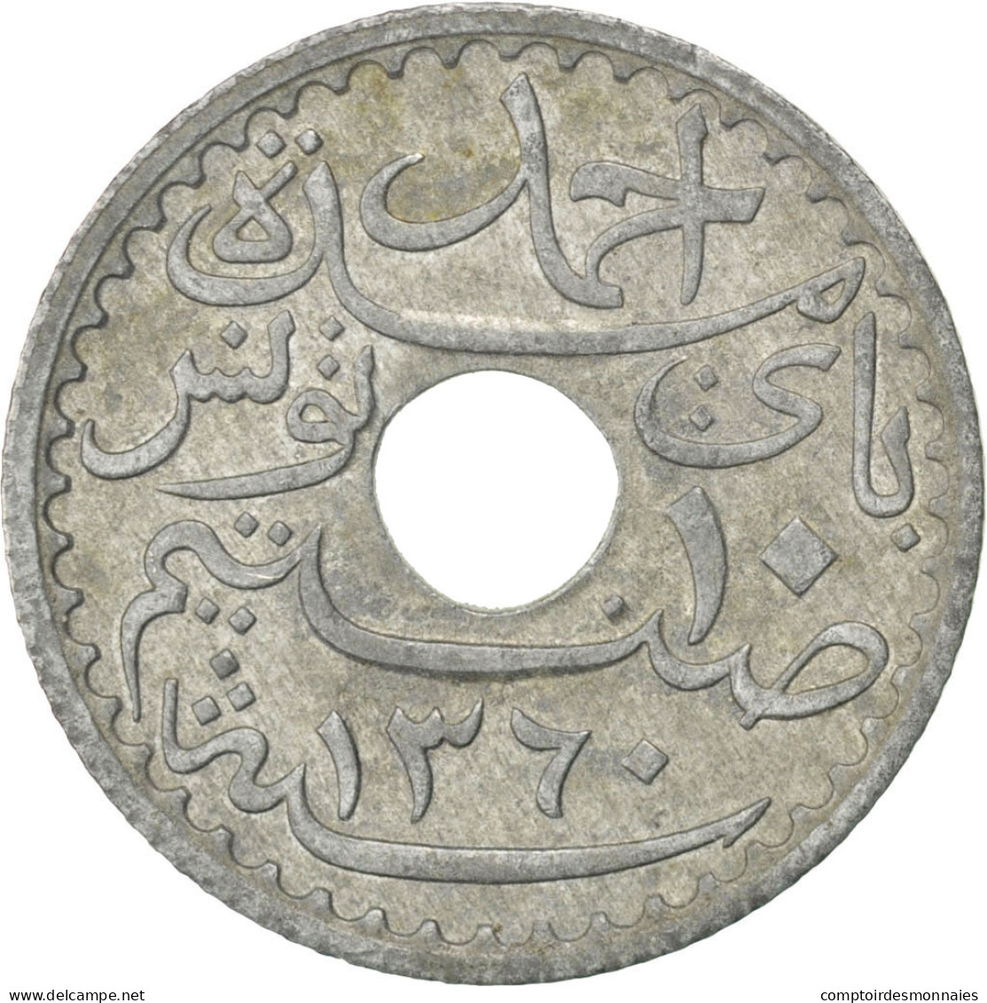 Monnaie, Tunisie, Ahmad Pasha Bey, 10 Centimes, 1941, Paris, SPL, Zinc, KM:267 - Túnez