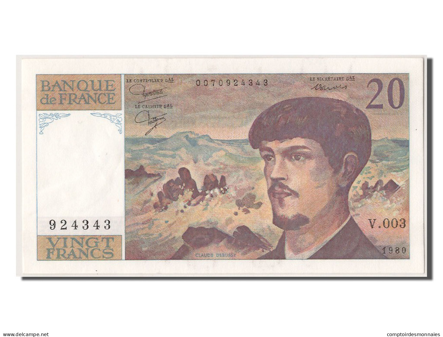 Billet, France, 20 Francs, 20 F 1980-1997 ''Debussy'', 1980, SPL, Fayette:66.1 - 20 F 1980-1997 ''Debussy''