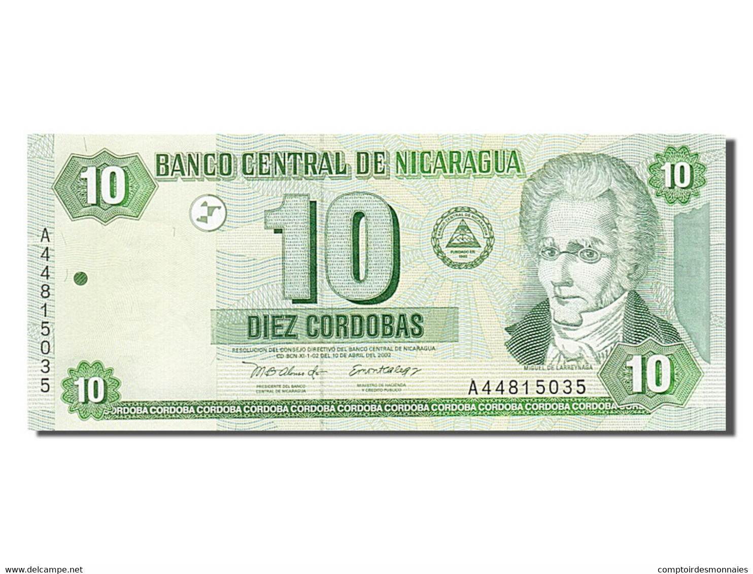 Billet, Nicaragua, 10 Cordobas, 2002, NEUF - Nicaragua