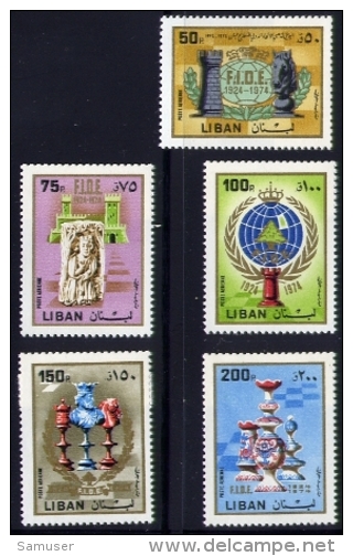 Echecs  Serie Neuve  Liban 1980  Y:A670/674 Cote/value:28€ Chess Series MNH - Echecs