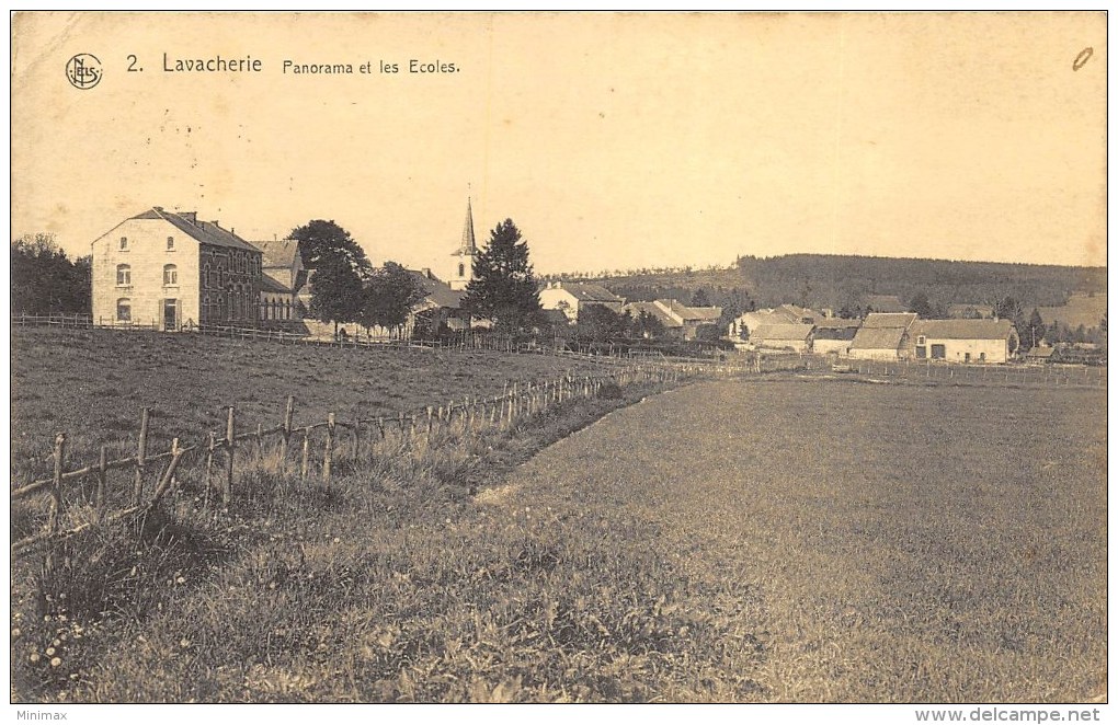 Lavacherie - Panorama Et Les Ecoles 1929 Cachet étoile - Sainte-Ode