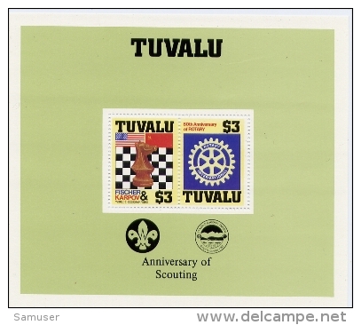 Echecs Bloc Neuf Tuvalu 1986 Chess Sheet MNH - Echecs