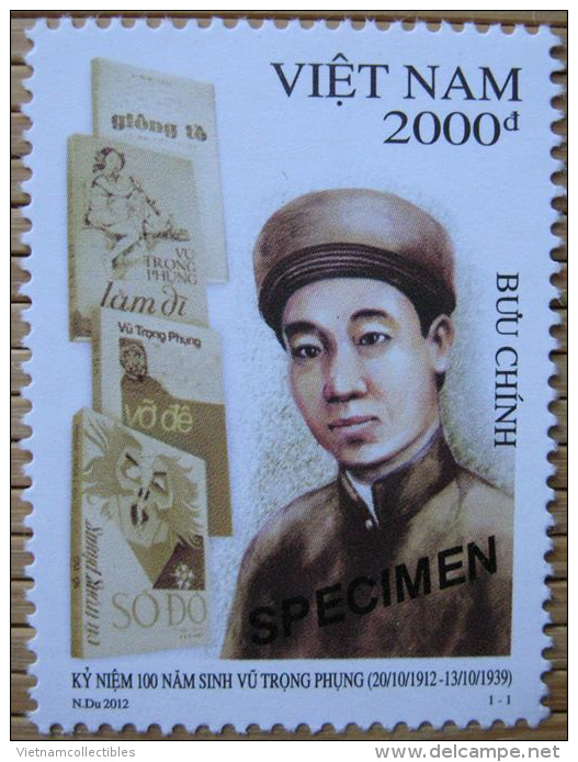 Vietnam Viet Nam MNH SPECIMEN Stamp 2012 : 100th Birth Anniversary Of Vu Trong Phung (Ms1029) - Viêt-Nam