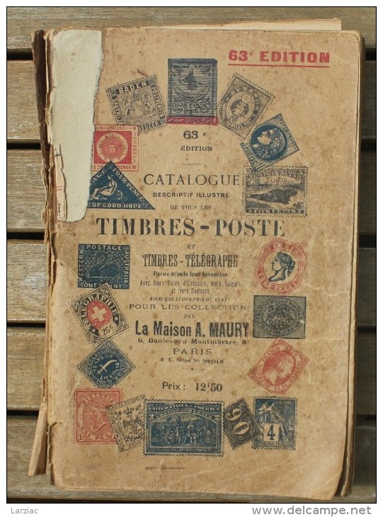Catalogue A.Maury Timbres-poste Du Monde Entier 63 ème édition 1925 - Catalogues De Maisons De Vente