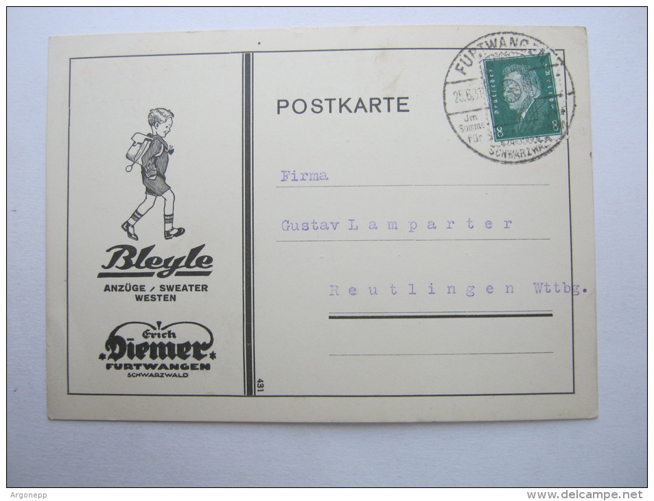 1931, Firmenkarte Furtwangen - Furtwangen
