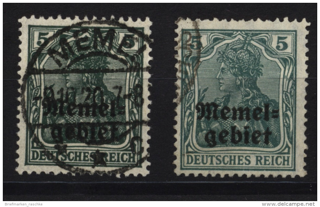 Memel,1 B,c,o,gep. - Memelgebiet 1923