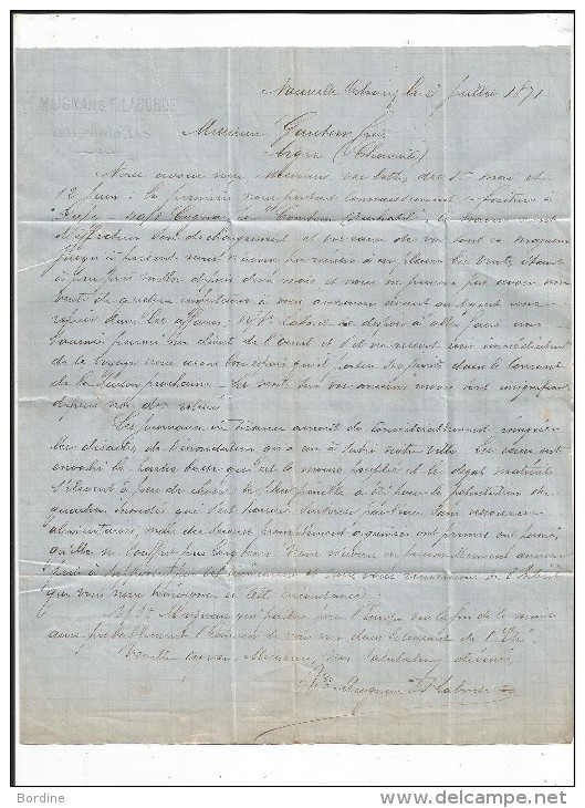 - Lettre - LOUISIANE - LA NOUVELLE ORLEANS - Non Affranchie Et Taxée+Taxe Due à GB+transit - 1871 - …-1845 Voorfilatelie