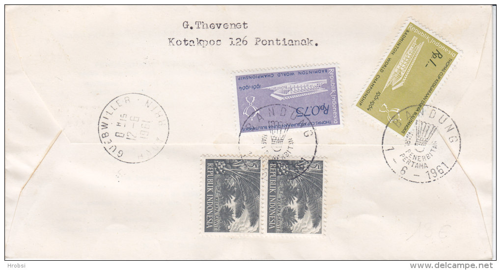 INDONESIE, Badmington 1961, Serie Fdc - Bádminton