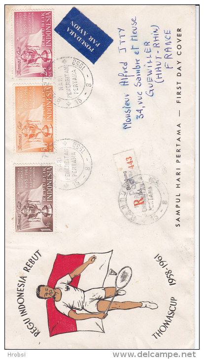 INDONESIE, Badmington Thomas Cup 1958, Serie Fdc - Bádminton