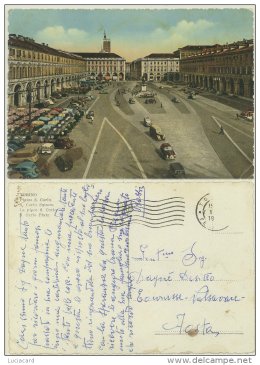 TORINO -PIAZZA S.CARLO -AUTO D'EPOCA - Orte & Plätze