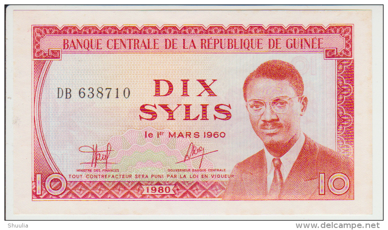 Guinea 10 Sylis 1980 Pick 23 UNC - Guinea