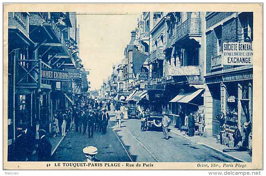 Pas De Calais  - Ref A446 - Le Touquet Paris Plage - Rue De Paris  - Commerces - Societe Generale -banques - - Le Touquet