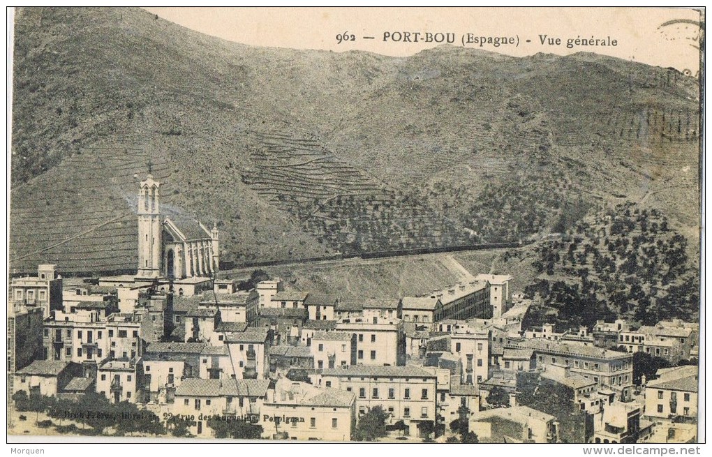 8026. Postal PORT BOU (Gerona) 192. Fechador ESTACION - Cartas & Documentos