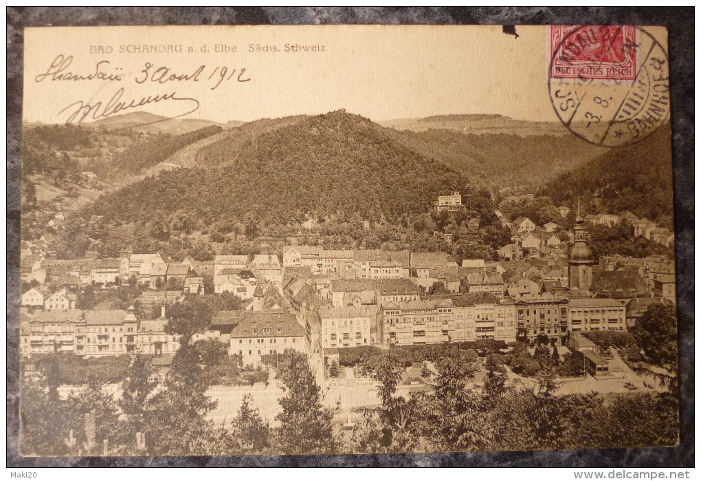 ALLEMAGNE.BAD SCHANDAU.VUE GENERALE.CIRCULE 1912.TBE. - Bad Schandau