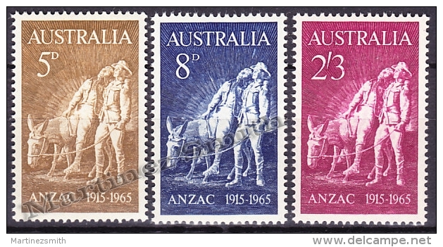 Australia - Australie 1965 Yvert 308-10, 50th Ann. ANZAC - Army Corps - MNH - Neufs