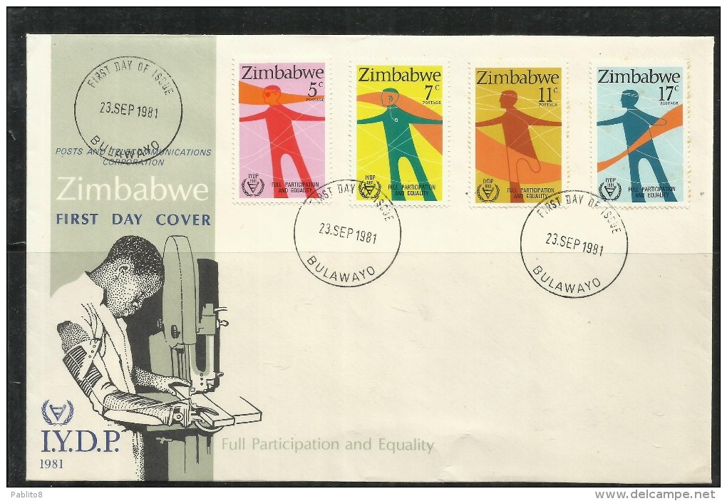 ZIMBABWE 1981 DISABLED PEOPLE DISABILI FDC FISRT DAY COVER - Zimbabwe (1980-...)