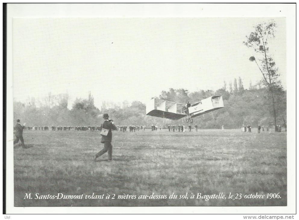 M. Santos DUMONT Volant à 2 Mètres Au-dessus Du Sol , à Bagatelle , Le 23 Octobre 1906 , Reproduction D'une CPA - Reuniones