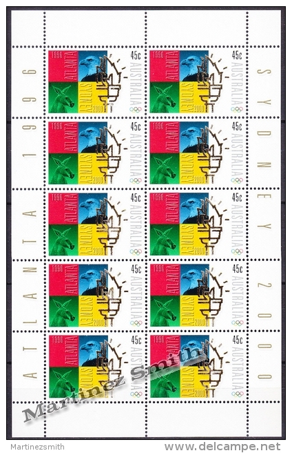 Australie - Australia 1996 Yvert 1539, From Atlanta To Sydney Olympic Games - Sheetlet - MNH - Fogli Completi