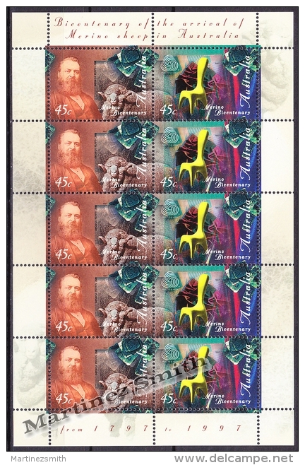 Australie - Australia 1997 Yvert 1608-09, Bicentenary Merino - Sheetlet - MNH - Sheets, Plate Blocks &  Multiples