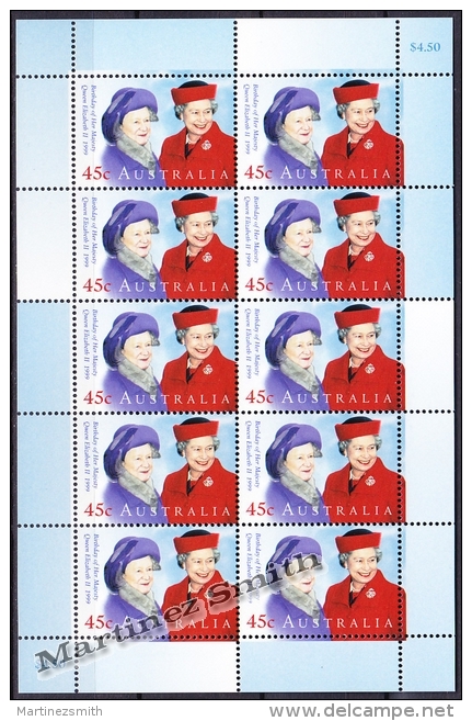 Australie - Australia 1999 Yvert 1741, Birthday Of Queen Elizabeth - Sheetlet - MNH - Ganze Bögen & Platten