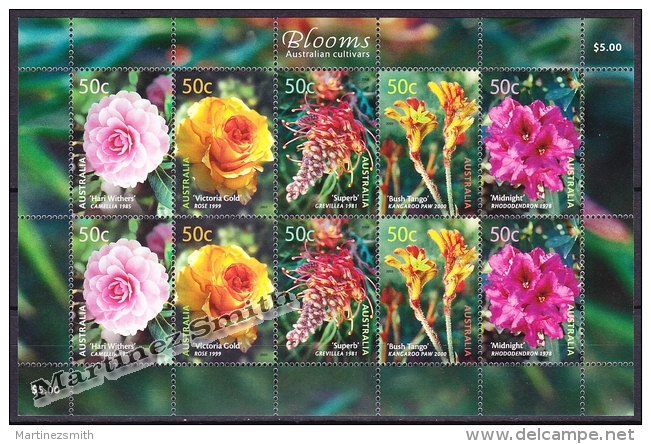 Australie - Australia 2003 Yvert 2104-08, Flowers - Sheetlet - MNH - Sheets, Plate Blocks &  Multiples