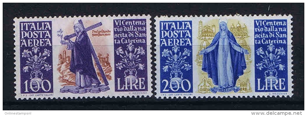 Italy: Airmail 1948 Mi 744-745 Sa A146-147, MNH/** Gum A Bit Discolored - Luftpost