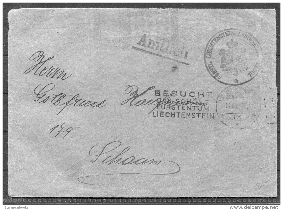 1931 Liechtenstein Vaduz - Schaan 'Besucht Das Schone Furstentum' Cover - Covers & Documents