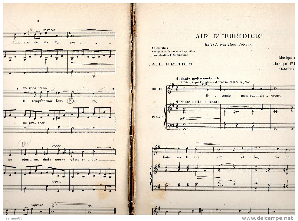 Livre De Partitions D'Airs Classique Par A.L. Hettich Professeur Au Conservatoire - A-C