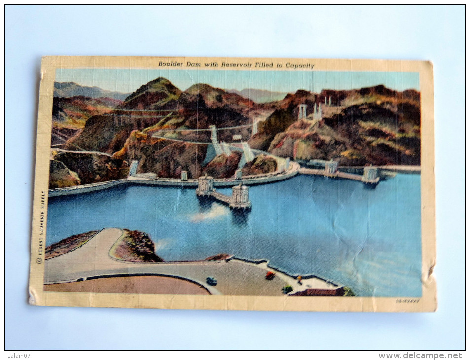 Carte Postale Ancienne : Boulder Dam With Reservoir Filled To Capacity - Autres & Non Classés
