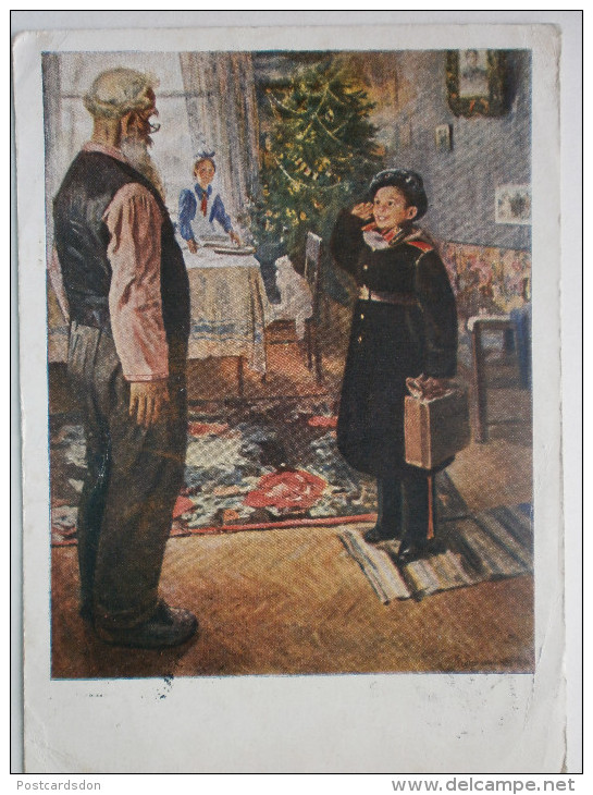"VACATIONS" - OLD USSR PIONEER - SUVOROVEZ - Postcard 1953 Pribil Na Kanikuli - Geschichte