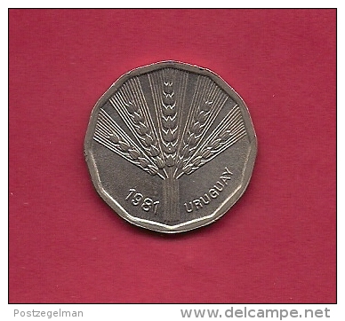 URUGUAY,  1981, Circulated Coin XF, 2 Nuevo Pesos, Copper-nickel-zinc, KM 77, C2036 - Uruguay