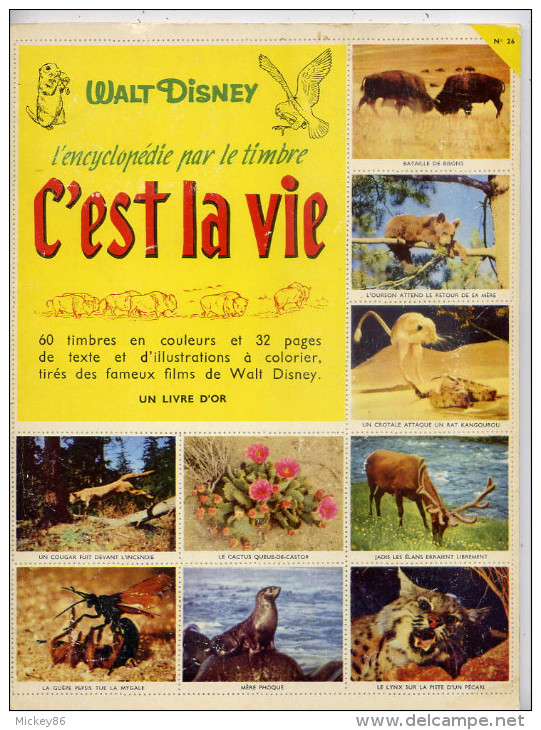 Album Complet-1956-L´encyclopédie Par Le Timbre N° 26--"C´est La Vie"---animaux Divers................... ..Walt Disney- - Albums & Catalogues