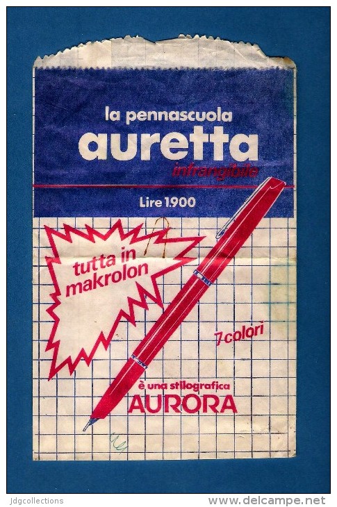 # OPEN PAPER BAG AURORA FOUNTAIN PEN 1960 Italy Advert Publicitè Reklame Penna Stilografica Fuller Pluma Stylo Encre Ink - Penne