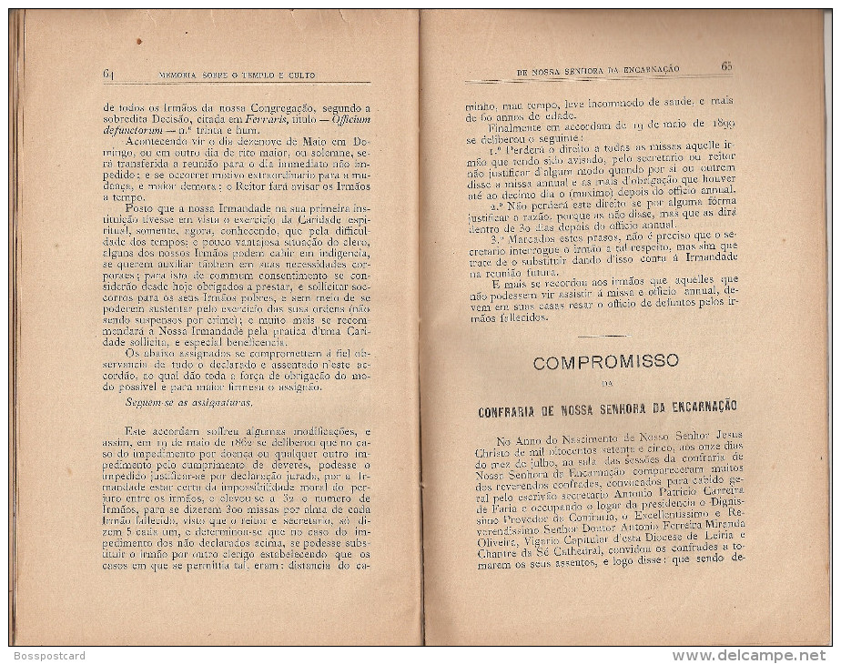 Leiria - Memória Sobre o Templo e Culto de Nossa Senhora da Encarnação por Tito de Sousa Larcher