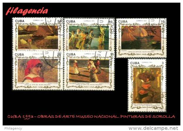 USADOS. CUBA. 1993-05 OBRAS DE ARTE DEL MUSEO NACIONAL. OBRAS DE JOAQUÍN SOROLLA - Oblitérés