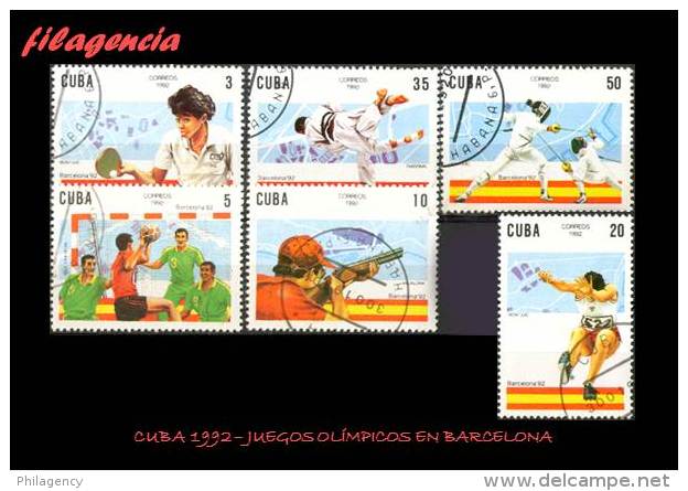 USADOS. CUBA. 1992-02 JUEGOS OLÍMPICOS EN BARCELONA - Oblitérés
