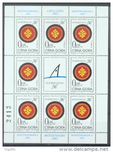 CG 2002 MONTENEGROFILA, MONTENEGRO CRNA GORA, MS, MNH - Montenegro