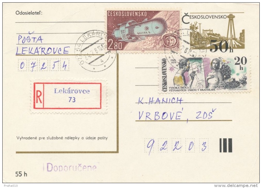 I2949 - Czechoslovakia (1981) 072 54 Lekarovce - Storia Postale