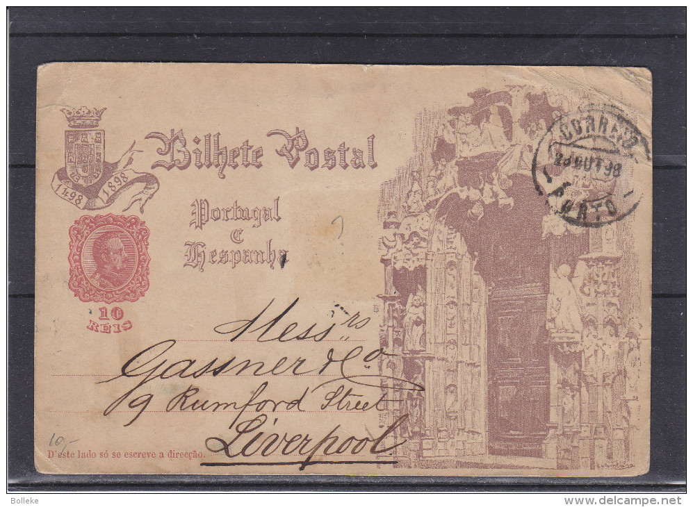 Portugal - Entier Postal De 1898 - Oblitération Porto - Expédié Vers La Grande Bretagne - Liverpool - Cartas & Documentos