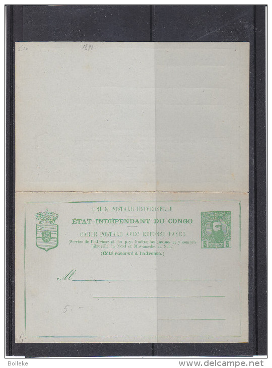 Congo Belge - Entier Postal De 1892 - Avec Carte Réponse - Stamped Stationery