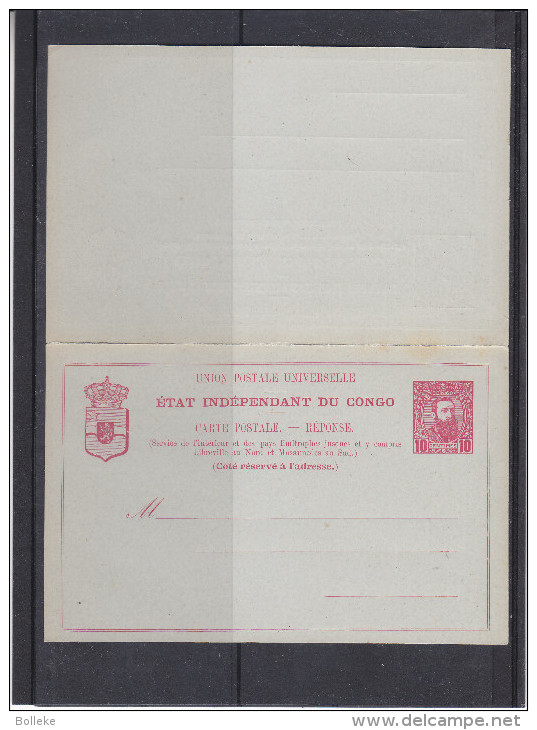 Congo Belge - Entier Postal De 1892 - Avec Carte Réponse - Stamped Stationery