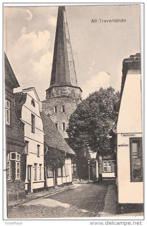 LÜBECK TRAVEMÜNDE Altstadt Kirche Vorderreihe TOP-Erhaltung Ungelaufen Rückseitig Datiert 19.6.1917 - Lübeck-Travemuende