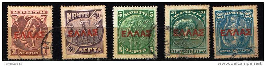 CRETA - Scott 111-113,115.116	Usati - Kreta