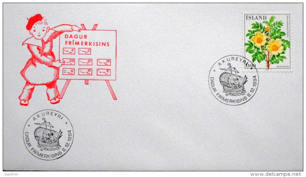 Iceland 1984 Blumen MiNr.612 Special Cancel Cover   ( Lot 3075 ) - Lettres & Documents