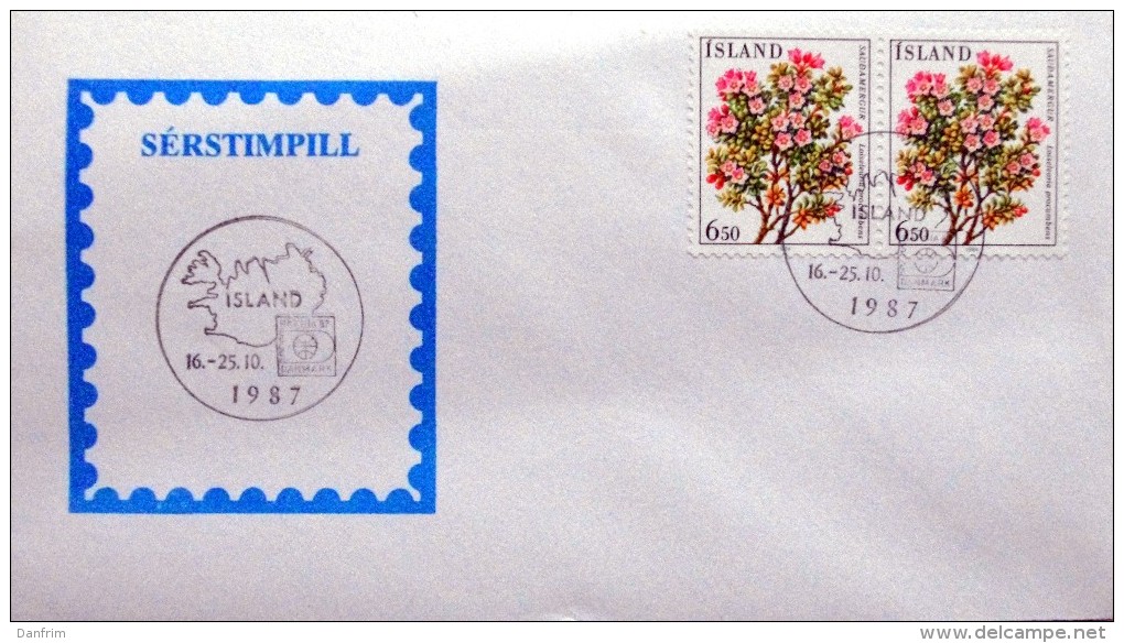 Iceland 1987 Blumen MiNr.619     Special Cancel Cover  ( Lot 3052 ) - Lettres & Documents