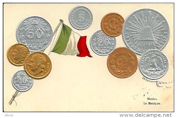 Postcard (Coins / Money) - Mexico - Monete (rappresentazioni)